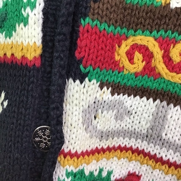 Vintage Signatures by Northern Isles Hand Knitted Christmas Cardigan Size 1X. - Picture 9 of 9